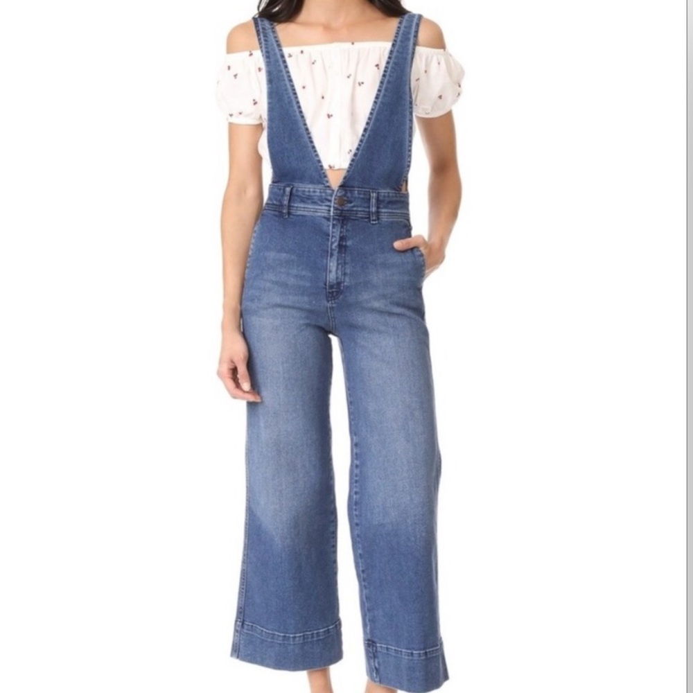 Free People Classic Blue Denim Jumpsuit